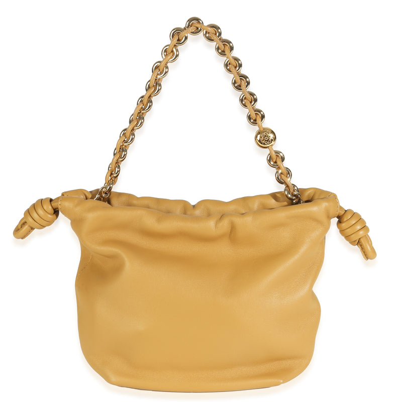 Loewe Sahara Nappa Mini Flamenco Crossbody Beige Leather Handbag
