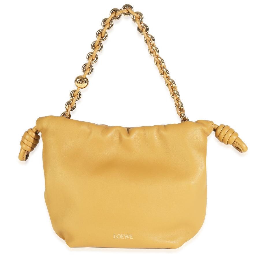Loewe Sahara Nappa Mini Flamenco Crossbody Beige Leather Handbag