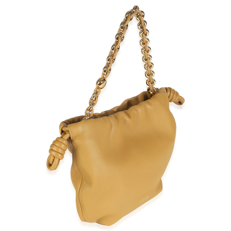 Loewe Sahara Nappa Mini Flamenco Crossbody Beige Leather Handbag