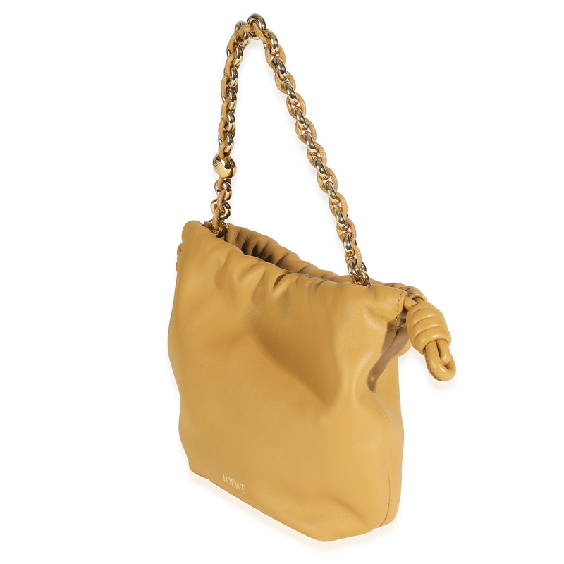 Loewe Sahara Nappa Mini Flamenco Crossbody Beige Leather Handbag