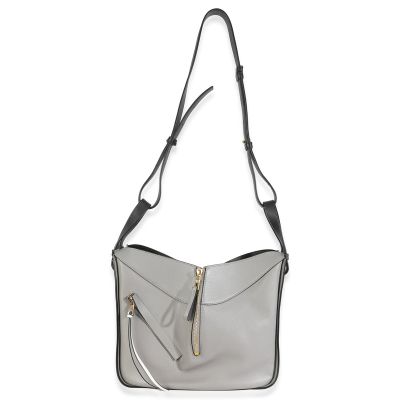 Loewe Grey Black Calfskin Medium Hammock Shoulder Bag Gray Leather Handbag