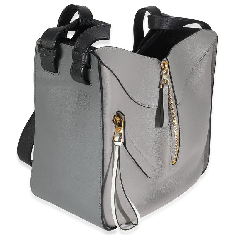Loewe Grey Black Calfskin Medium Hammock Shoulder Bag Gray Leather Handbag