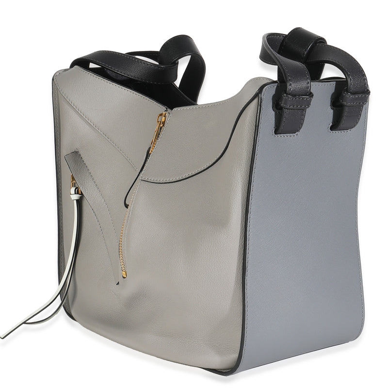 Loewe Grey Black Calfskin Medium Hammock Shoulder Bag Gray Leather Handbag