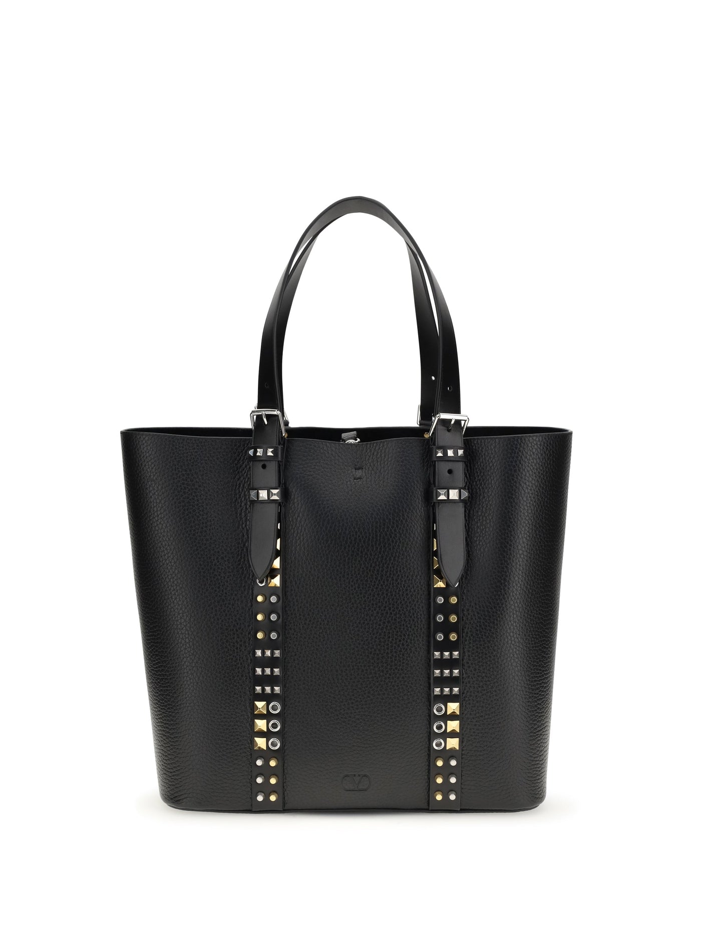 Valentino Garavani Rockstud Tote Bag — Black Calf Leather Bos Taurus