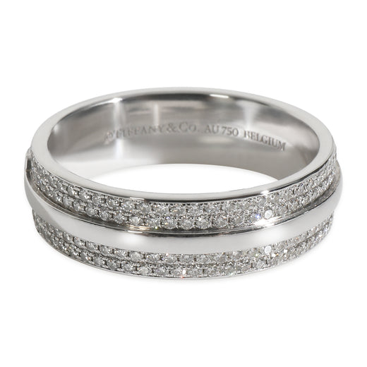 Tiffany & Co. White Gold Diamond T Wide Ring 18k