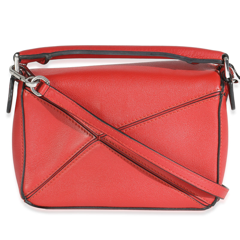 Loewe Scarlet Calfskin Mini Puzzle Bag Red Leather Handbag