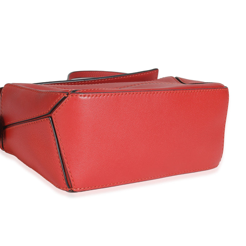 Loewe Scarlet Calfskin Mini Puzzle Bag Red Leather Handbag
