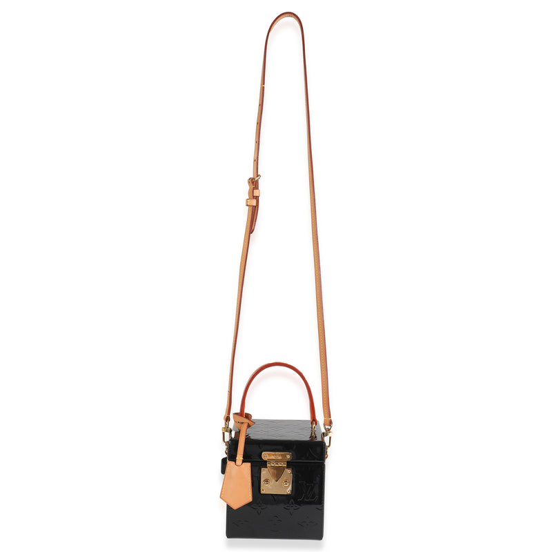 Louis Vuitton Black Monogram Vernis Bleecker Box Patent Leather Handbag