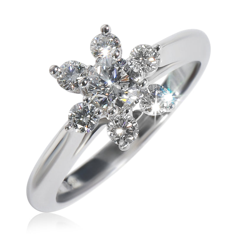 Tiffany & Co. Platinum Diamond Flower Ring 950