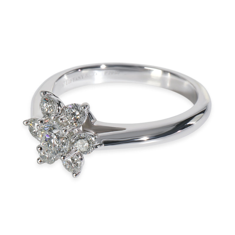 Tiffany & Co. Platinum Diamond Flower Ring 950