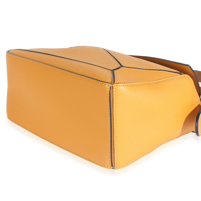 Loewe Yellow Grained Calfskin Small Puzzle Bag Leather Handbag