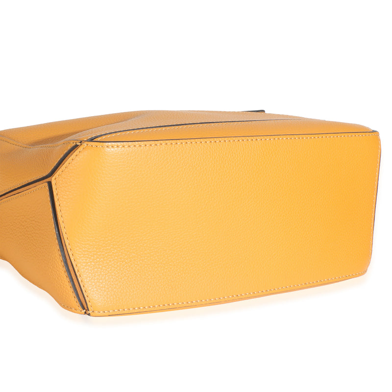Loewe Yellow Grained Calfskin Small Puzzle Bag Leather Handbag