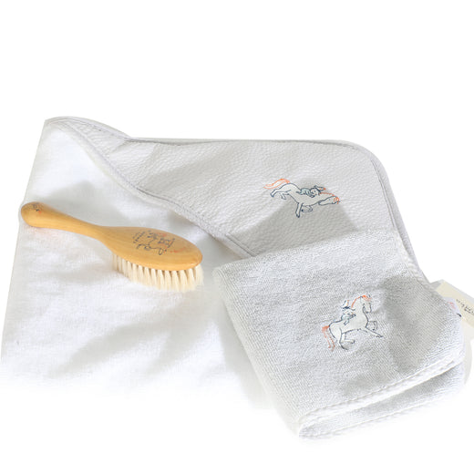 Hermès Gris Perle Cabriole Bath Set Gray; White Fabric Home Goods
