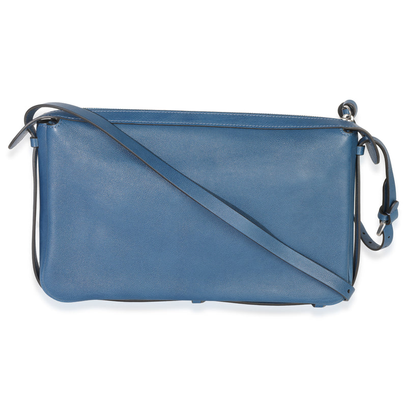 Fendi Blue Nappa Medium Simply Shoulder Bag Leather Handbag