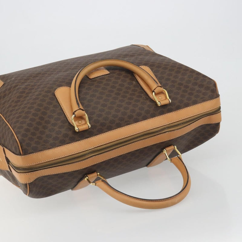 Celine Boston C Macadam Canvas Brown Bag