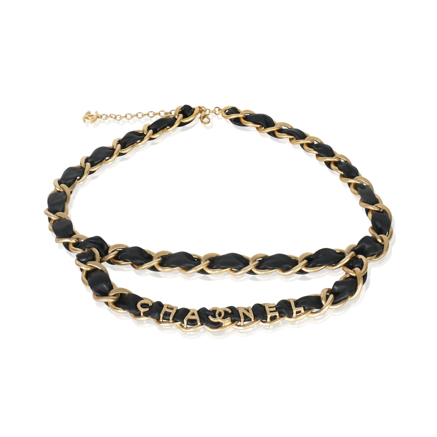 Chanel Gold-Plated 2020 Leather Chain Link Belt Black