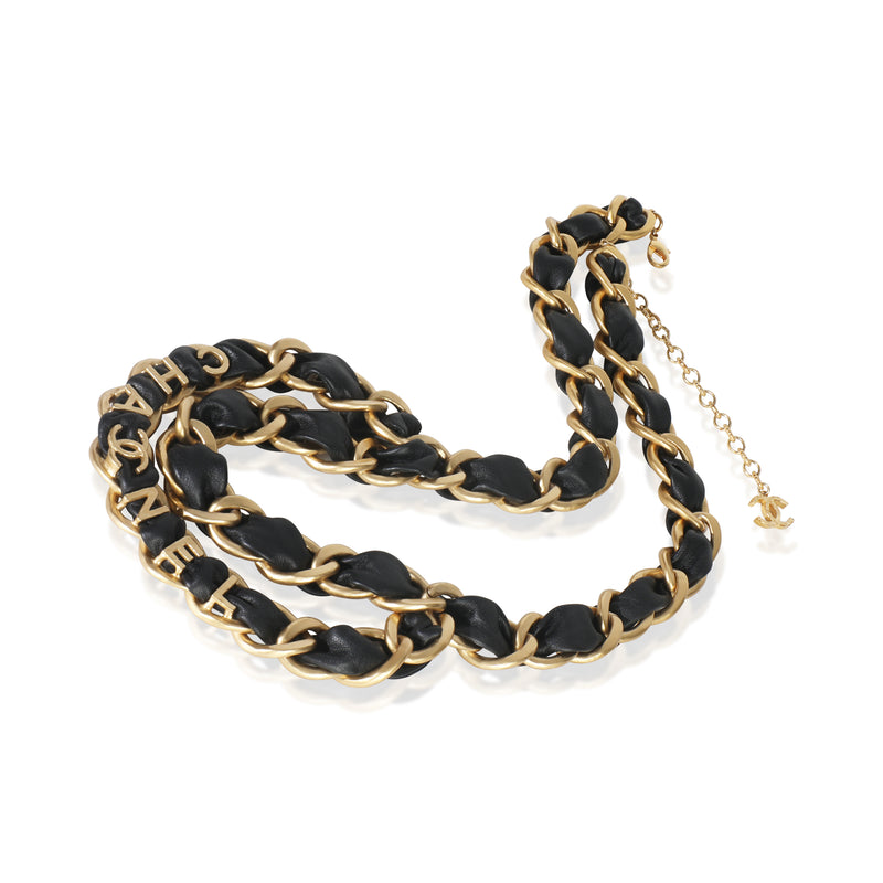 Chanel Gold-Plated 2020 Leather Chain Link Belt Black