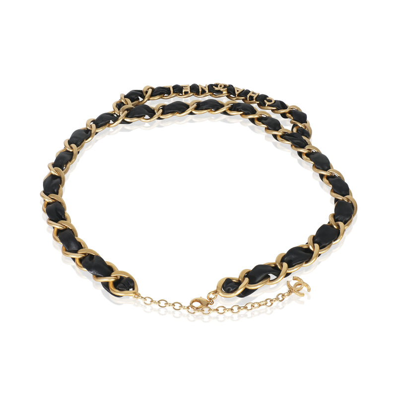 Chanel Gold-Plated 2020 Leather Chain Link Belt Black