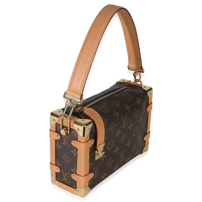 Louis Vuitton Monogram Canvas Side Trunk Mm Brown Coated Handbag