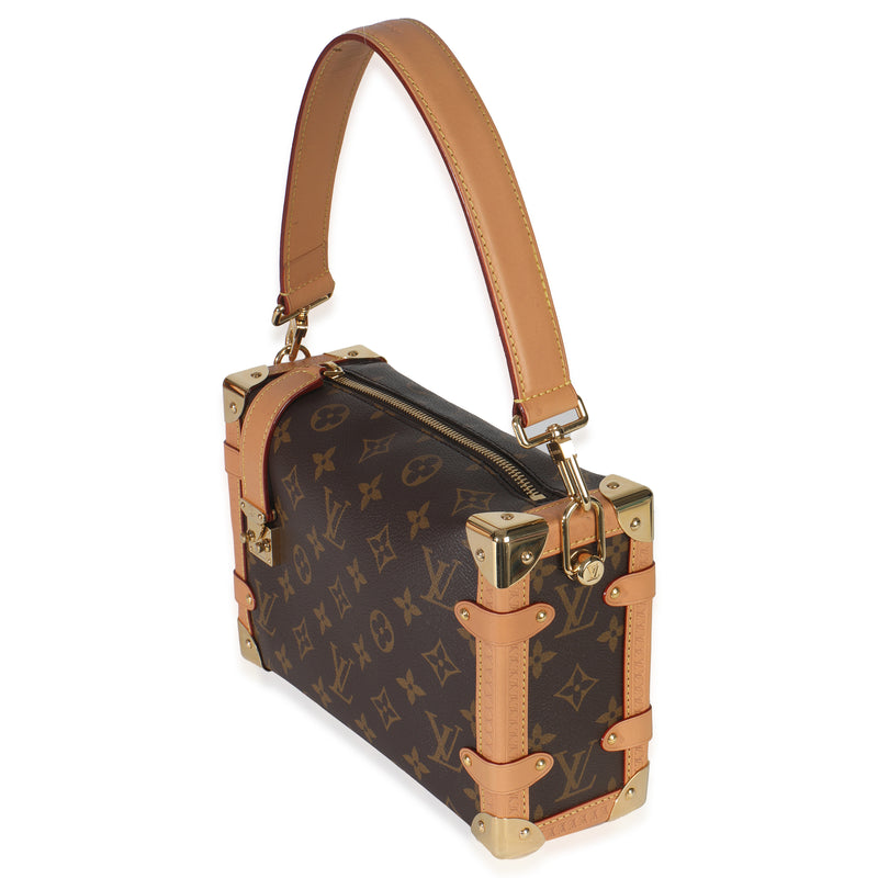Louis Vuitton Monogram Canvas Side Trunk Mm Brown Coated Handbag