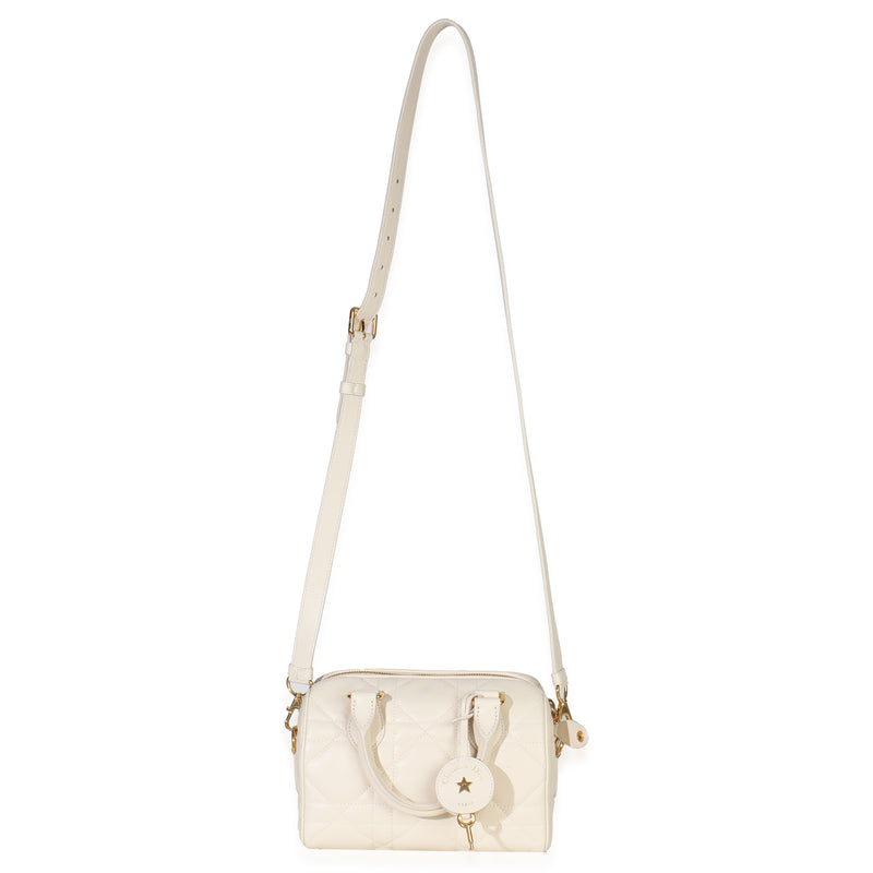 Christian Dior Dusty Ivory Macrocannage Calfskin Groove 20 Bag Neutral; White Leather Handbag