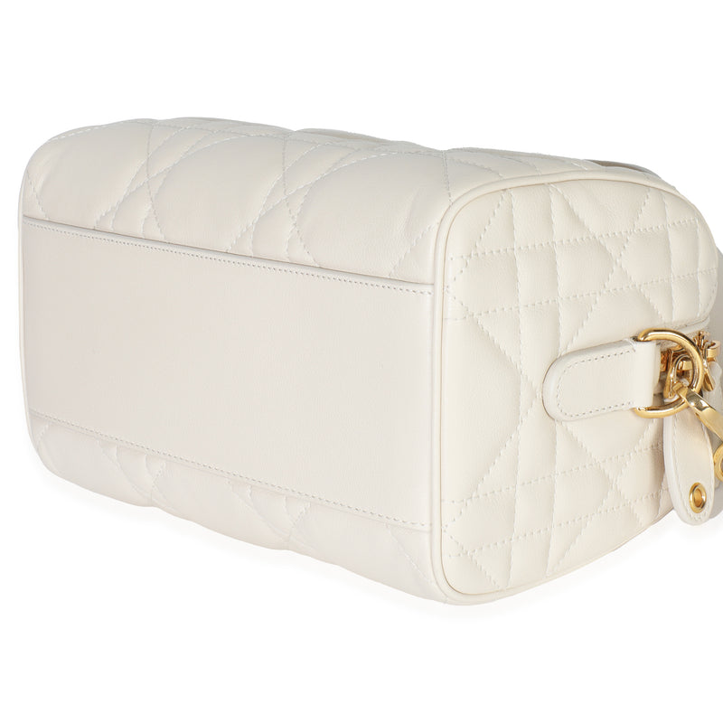 Christian Dior Dusty Ivory Macrocannage Calfskin Groove 20 Bag Neutral; White Leather Handbag