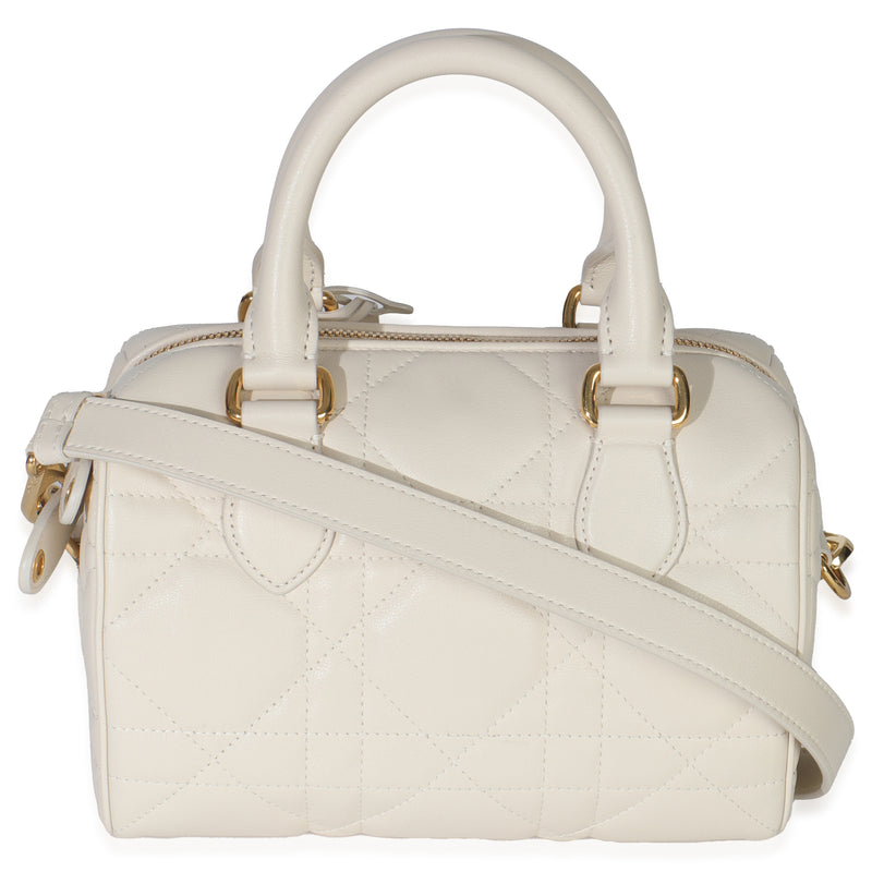 Christian Dior Dusty Ivory Macrocannage Calfskin Groove 20 Bag Neutral; White Leather Handbag