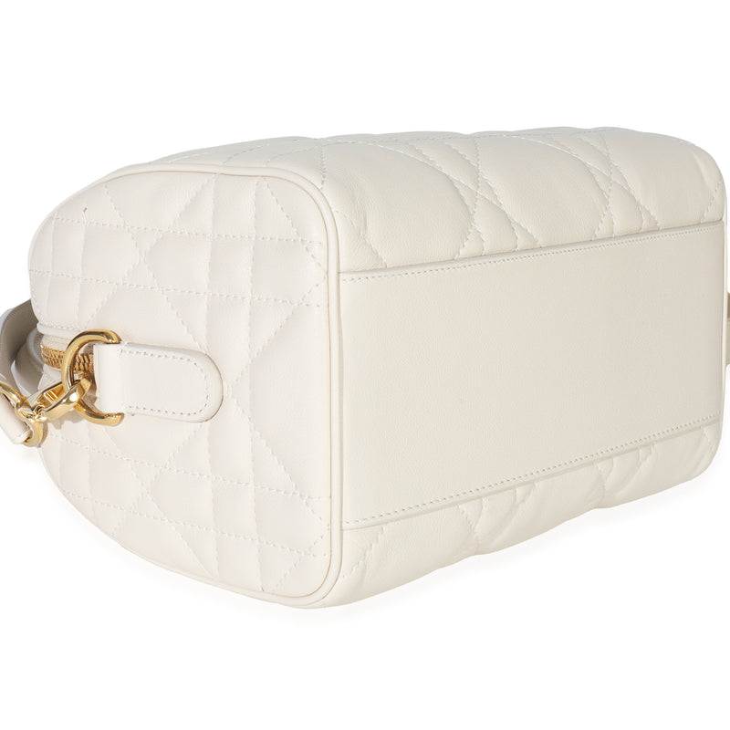 Christian Dior Dusty Ivory Macrocannage Calfskin Groove 20 Bag Neutral; White Leather Handbag