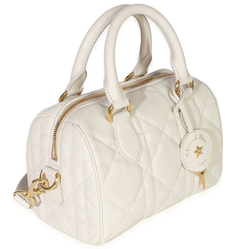 Christian Dior Dusty Ivory Macrocannage Calfskin Groove 20 Bag Neutral; White Leather Handbag