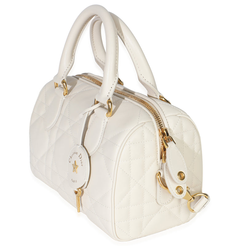 Christian Dior Dusty Ivory Macrocannage Calfskin Groove 20 Bag Neutral; White Leather Handbag