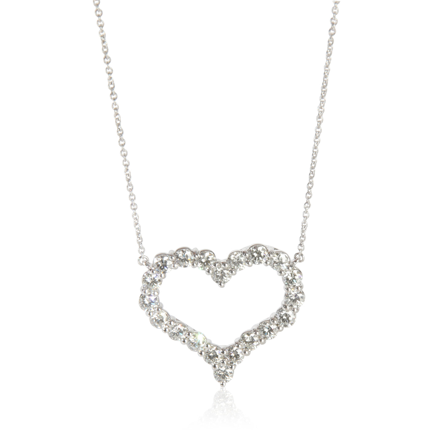 Tiffany & Co. Platinum Diamond Large Heart Pendant 950