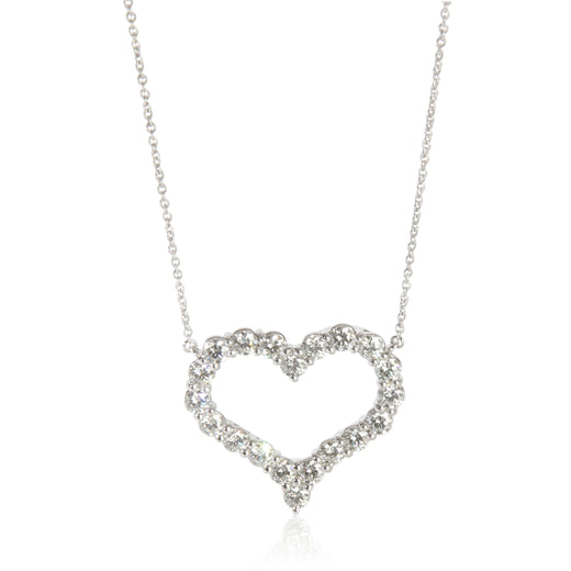 Tiffany & Co. Platinum Diamond Large Heart Pendant 950