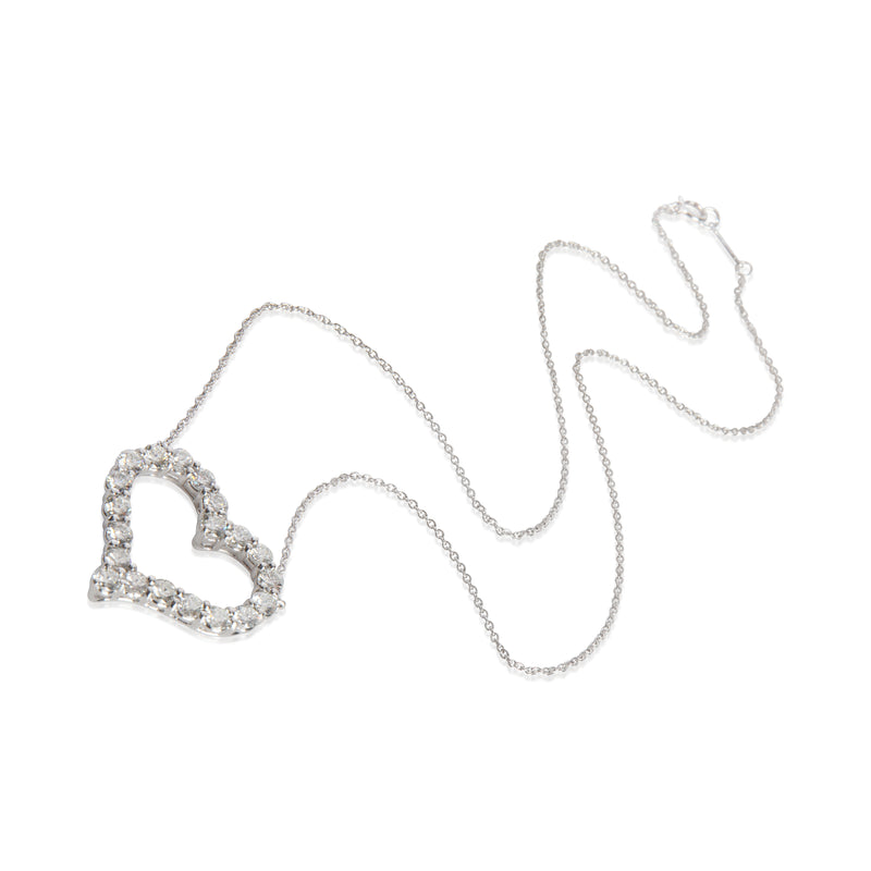 Tiffany & Co. Platinum Diamond Large Heart Pendant 950
