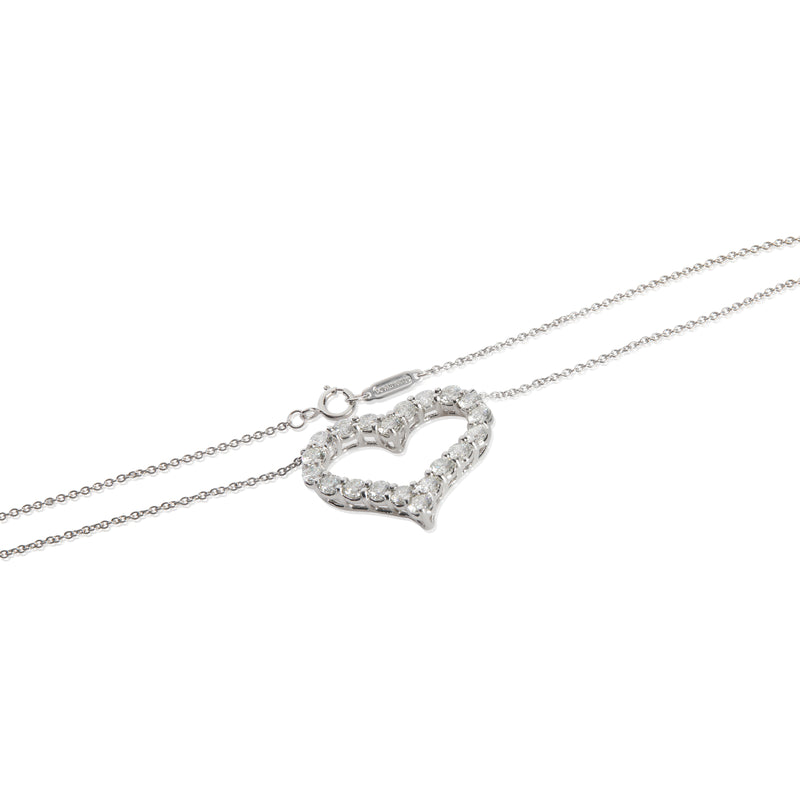 Tiffany & Co. Platinum Diamond Large Heart Pendant 950