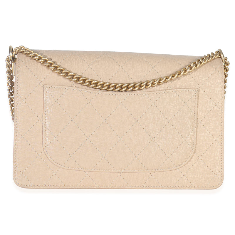 Chanel Beige Quilted Caviar Suede Lady Coco Chain Flap Bag Beige; Neutral Leather; Handbag