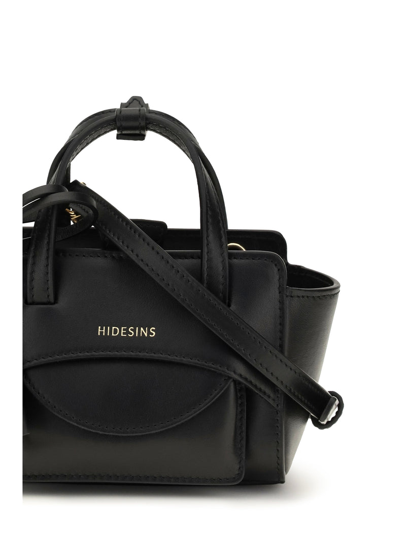 Hidesins Flap Mini Shoulder Bag — Black Calf Leather (bos Taurus)