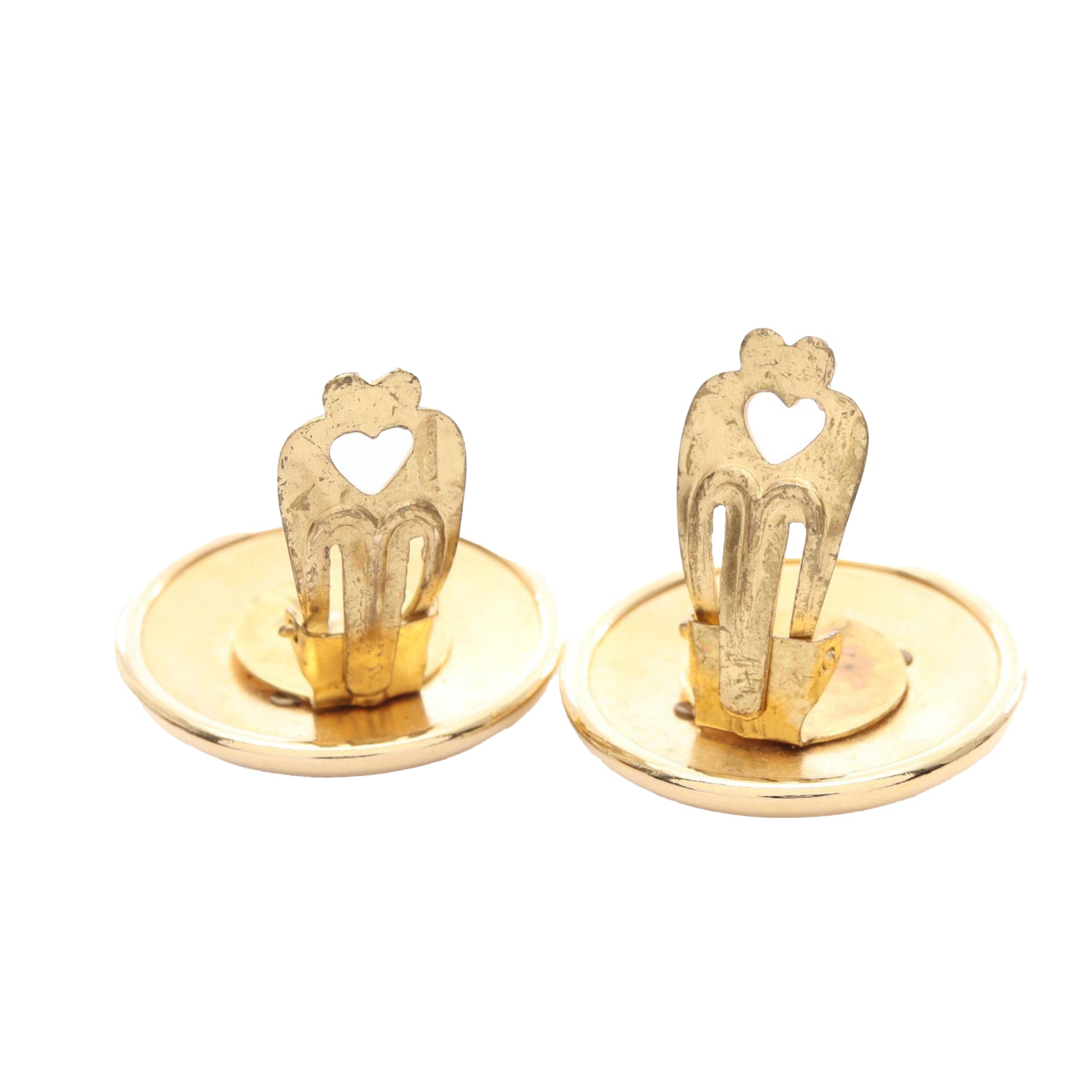 Gold Plated Horn Sellier Clip On Earrings - Image 4