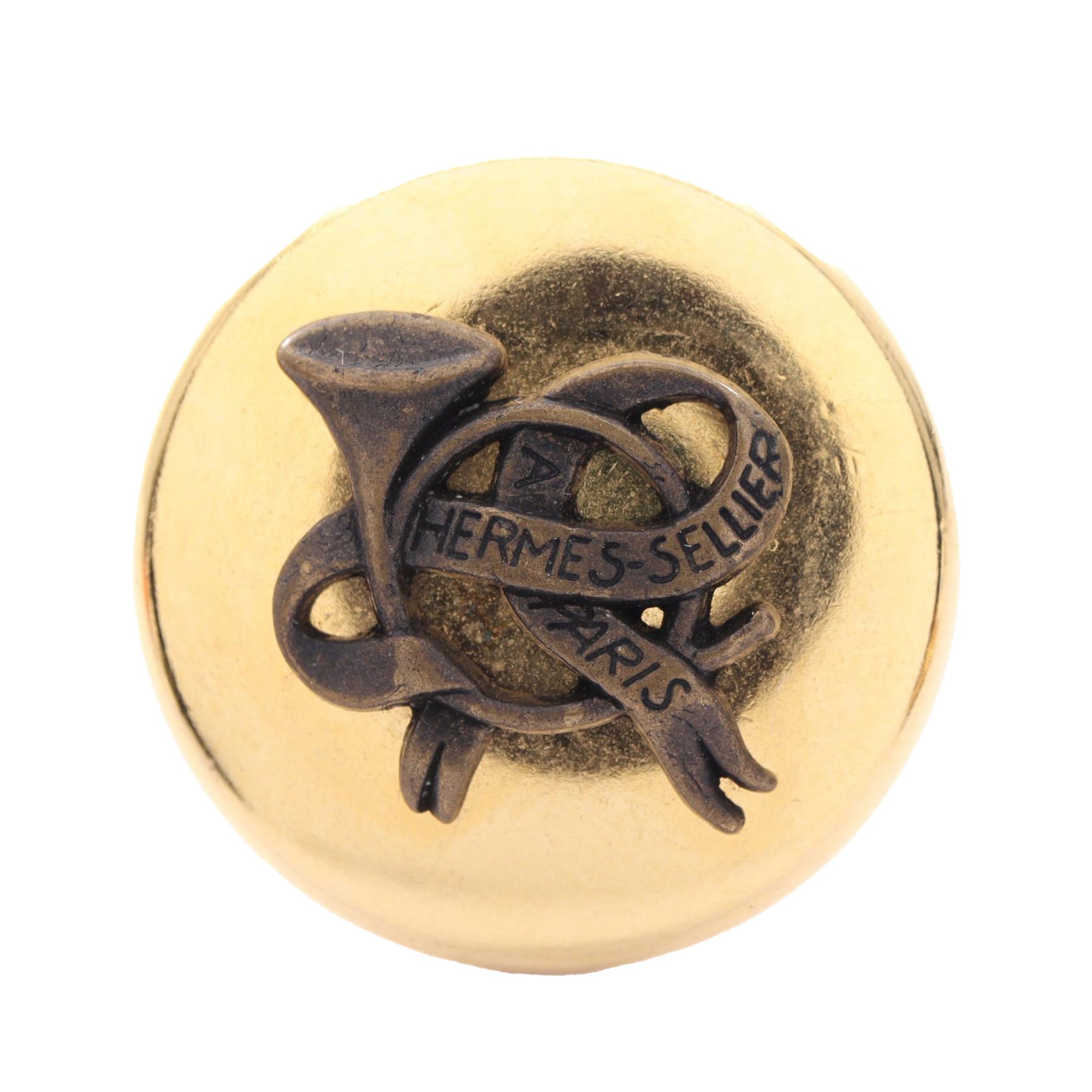 Gold Plated Horn Sellier Clip On Earrings - Image 5