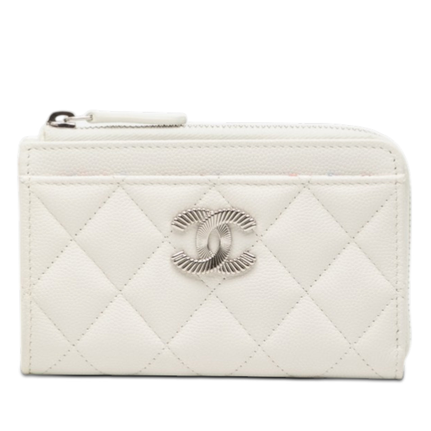CC Quilted Caviar Zip Around Coin and Card Holder - Image 1