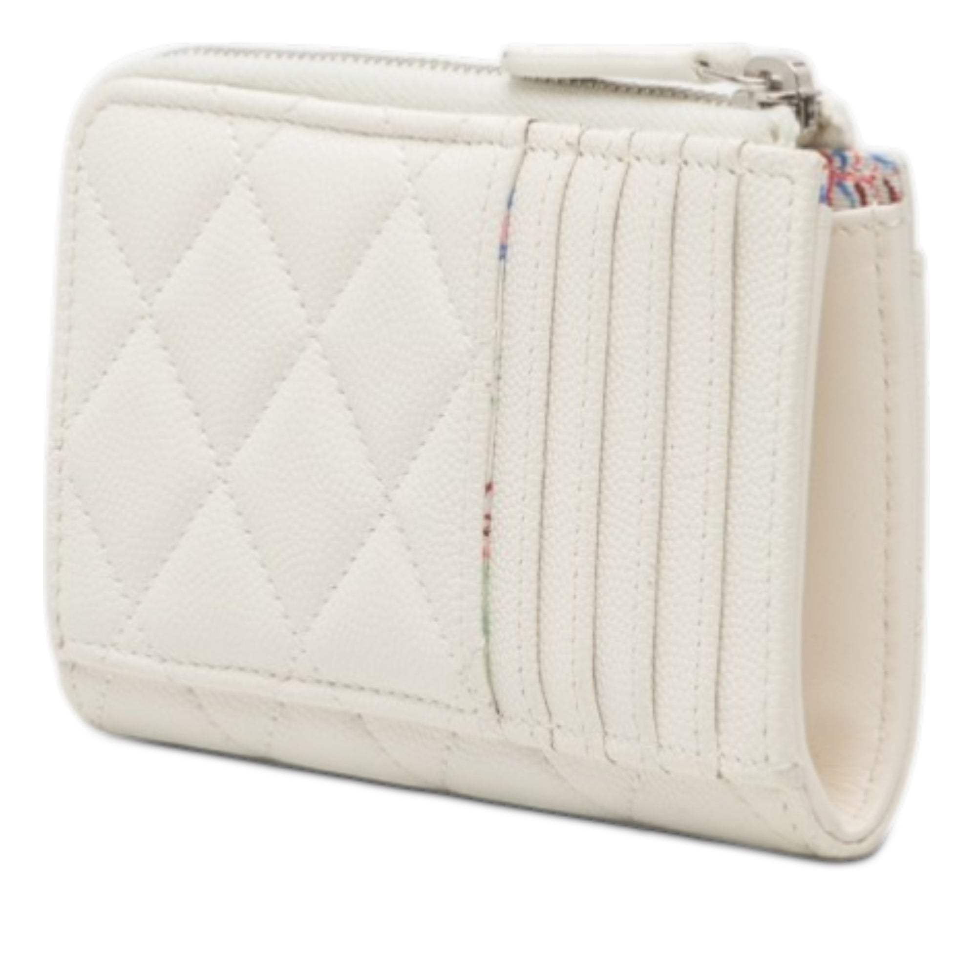 CC Quilted Caviar Zip Around Coin and Card Holder - Image 2