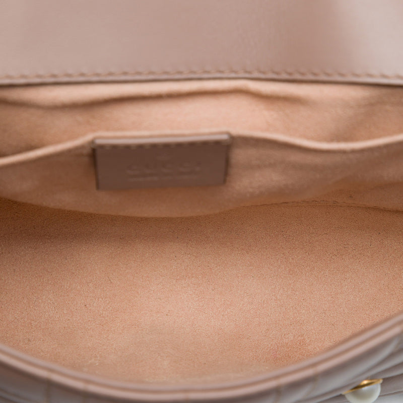 Small GG Marmont Pearl Studded Matelasse Calfskin Aria Shoulder Bag - Image 4