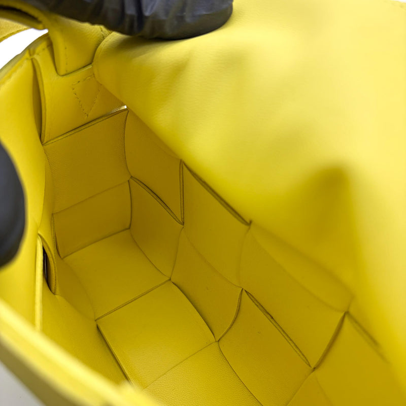 Bottega Veneta Cassette Crossbody Bag Maxi Intrecciato Leather Yellow
