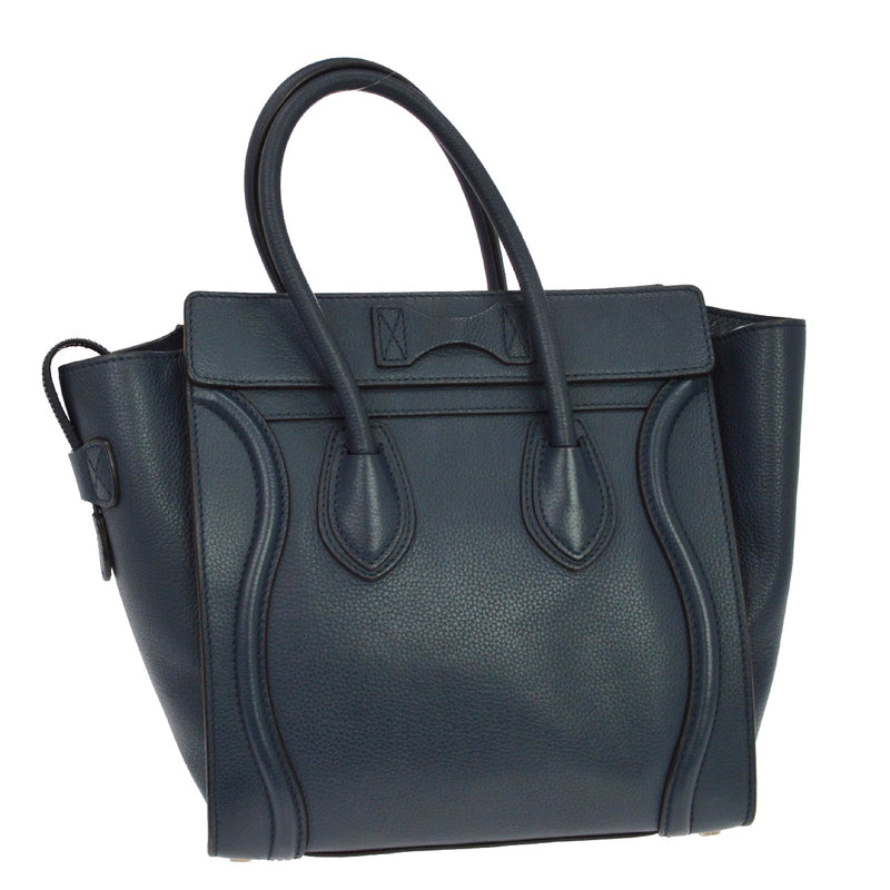 Celine Luggage Grainy Leather Navy Bag