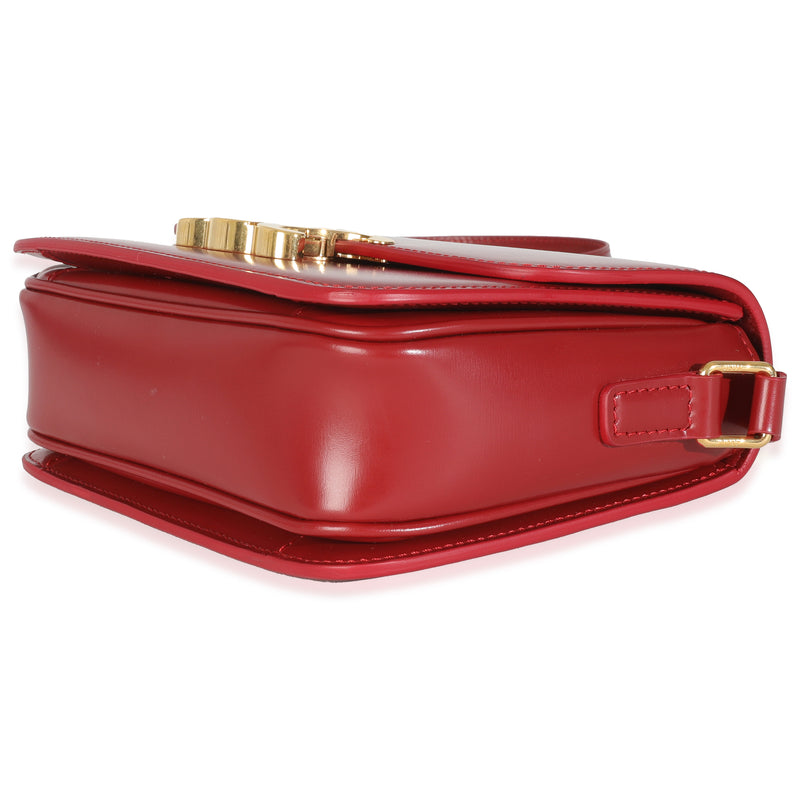 Celine Red Shiny Calfskin Teen Triomphe Leather Handbag