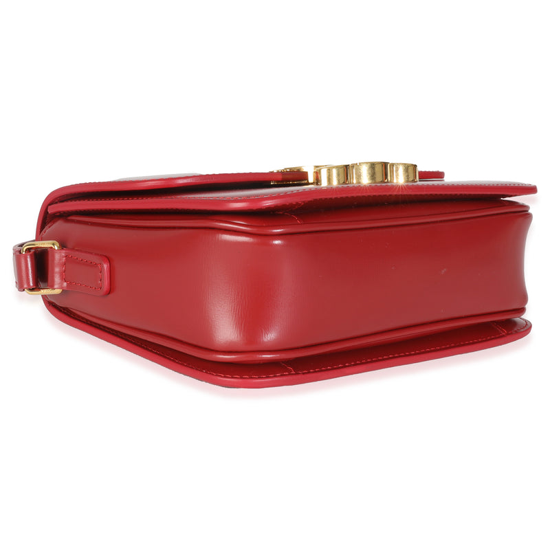 Celine Red Shiny Calfskin Teen Triomphe Leather Handbag