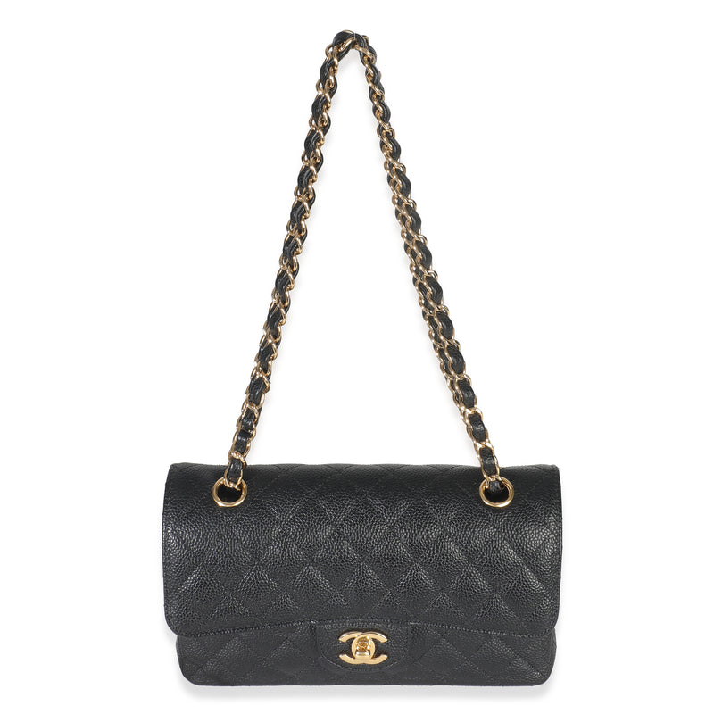 Chanel Black Quilted Caviar Small Classic Double Flap Bag Leather Handbag