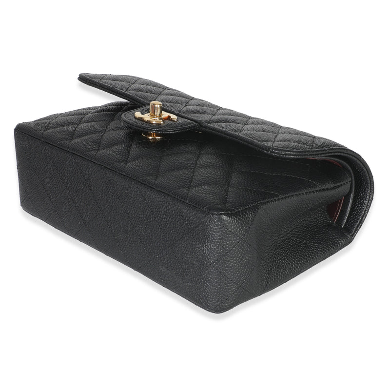 Chanel Black Quilted Caviar Small Classic Double Flap Bag Leather Handbag