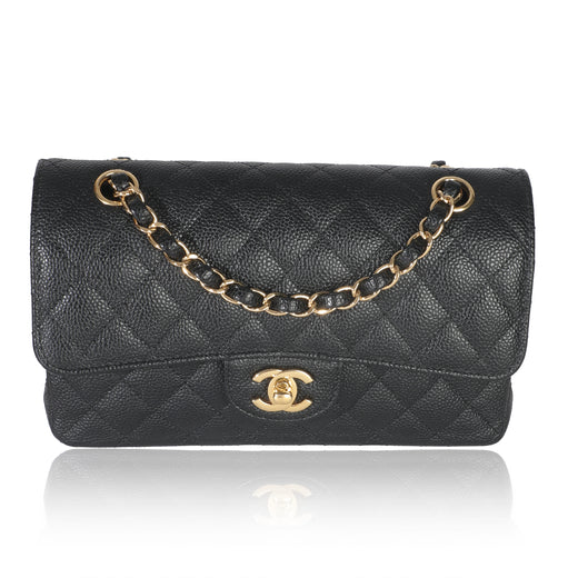 Chanel Black Quilted Caviar Small Classic Double Flap Bag Leather Handbag