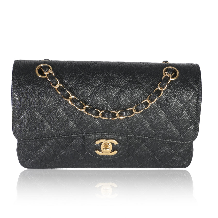 Chanel Black Quilted Caviar Small Classic Double Flap Bag Leather Handbag