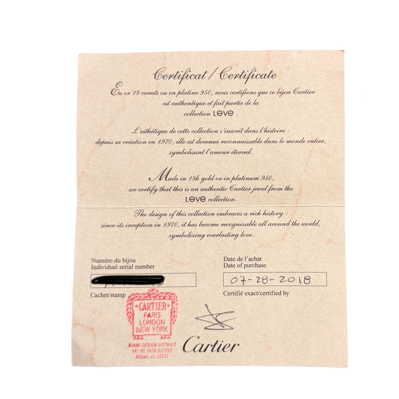 Cartier Rose Gold Diamond Small Model Love Ring 18k